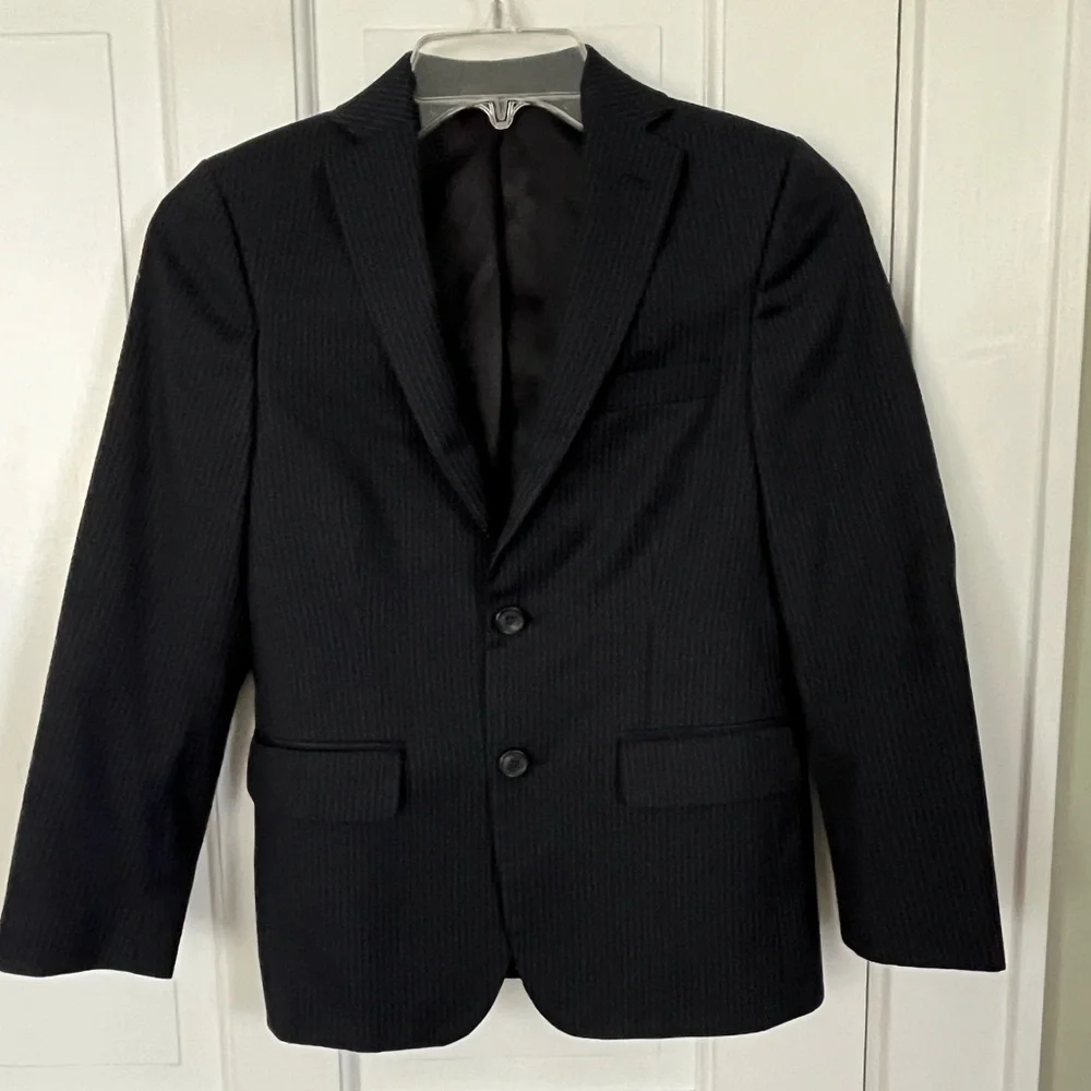 Lauren Ralph Lauren Navy Blue Pinstriped Suit Jacket Blazer Boys Size 10R